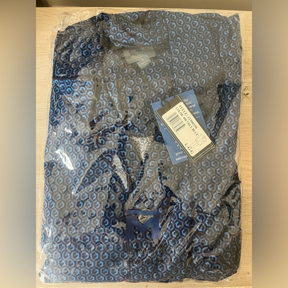 Majestic International Men's True Blue Large Pajama Set New in Bag with tags